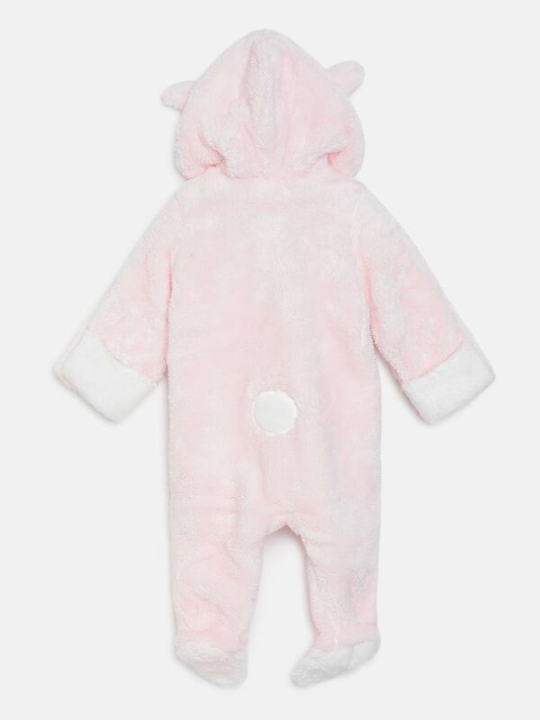 Hooded Faux Fur Babysuit-Front Opening image number null